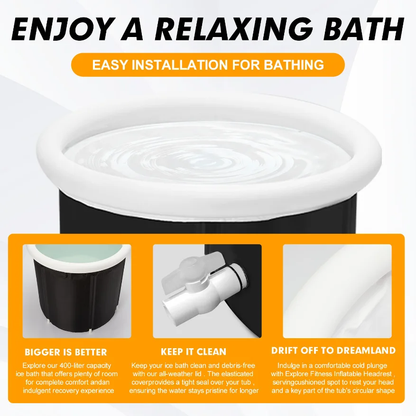 Large Ice Bath Tub Outdoor with Portable Bathtub Athletes Cold Water Therapy Tub Folding Bath Bucket PVC Spa Bathtub
